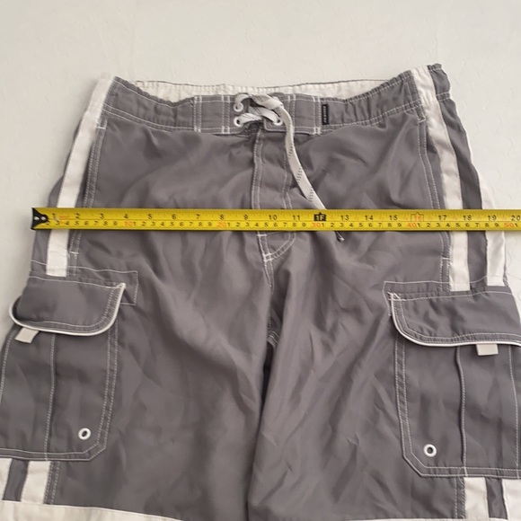 Joe Boxer gray white lined swim trunks S - Picture 7 of 8